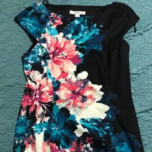 Black Flower Fitted Dress